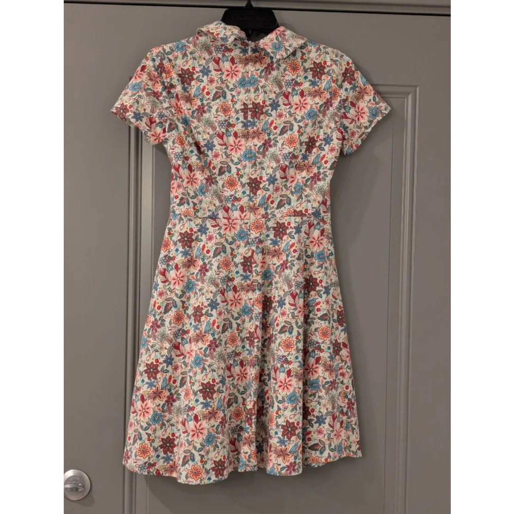 Women's LUSIO Floral Mini Dress M White Multi - Picture 4 of 9